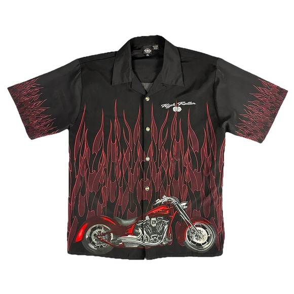 Other - Vtg Star Motorcycles Shirt Men's Size XL  Flame‎ Dice High Rollers VTG Biker